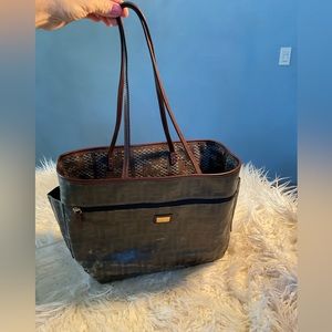 Fendi Tobacco Zucca Coated Canvas Shopper Tote